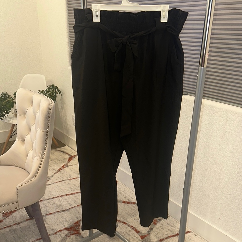 Black Trousers with Elastic Waist